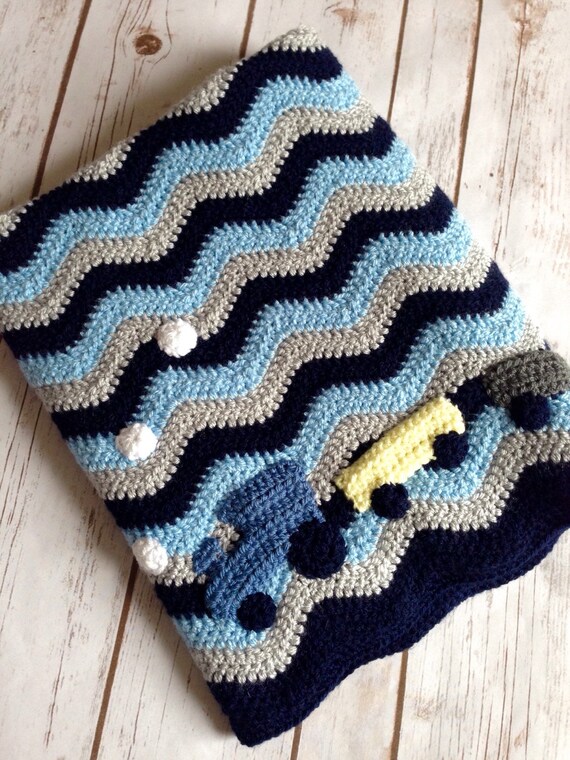 Items similar to Crochet Train blanket, train crochet blanket, baby