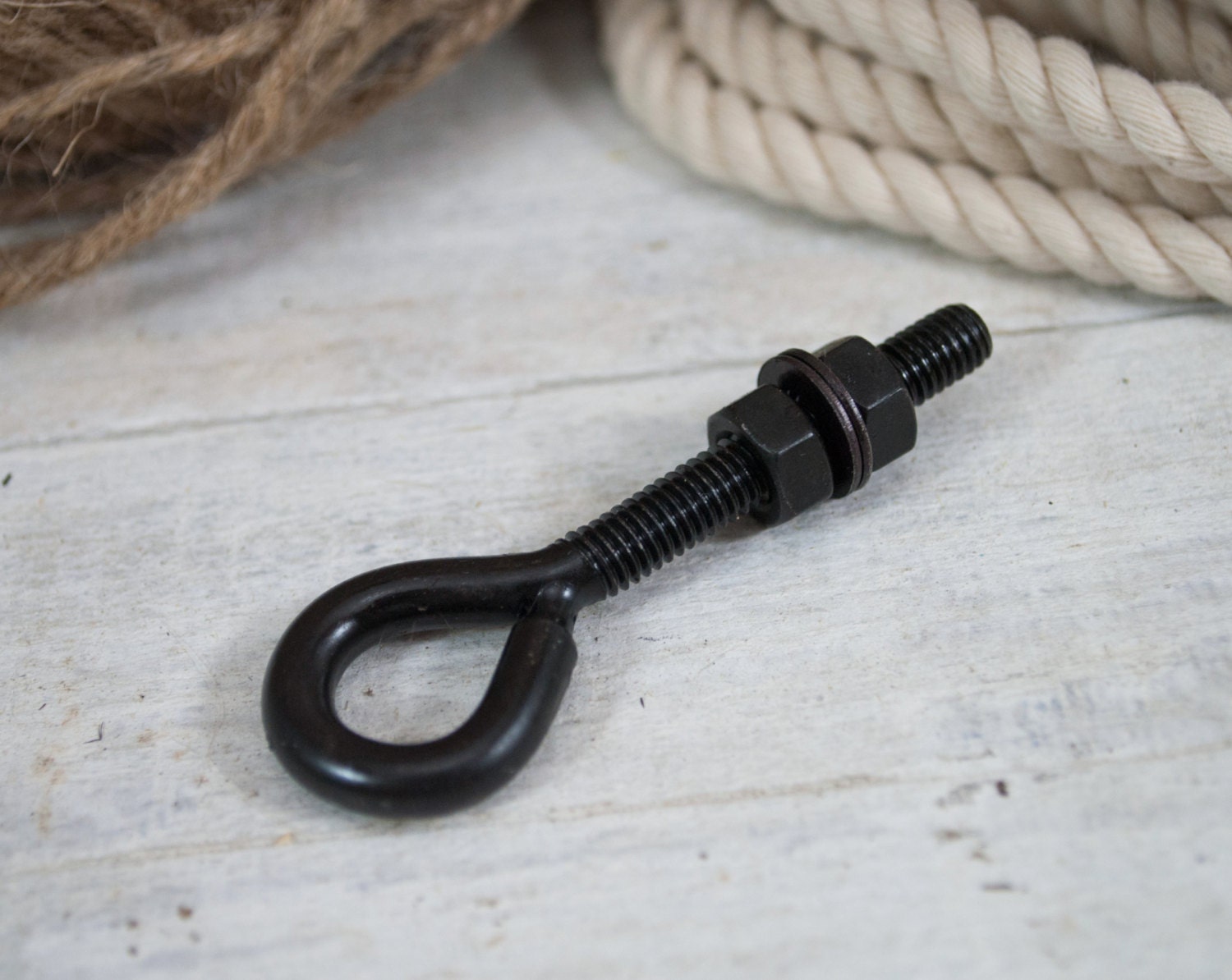 Black Wrought Iron Eye Bolt DIY Supply