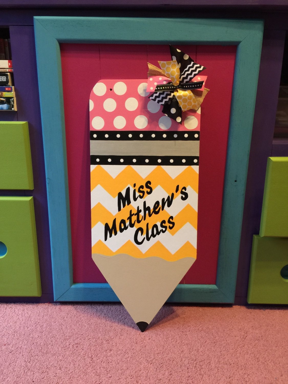 Teacher Pencil Door Hanger Personalized Teacher Gift Teacher