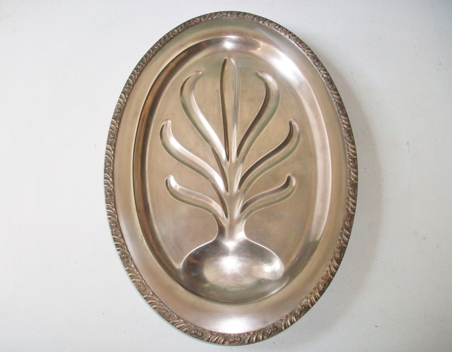 Oneida Silverplate Meat Tray Vintage Henley Tree of Life