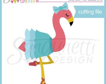 Flamingo SVG, ballerina SVG, ballet SVG, pink flamingo, bird svg, Dxf, Cutting Files, svg Files for Cutting Machines