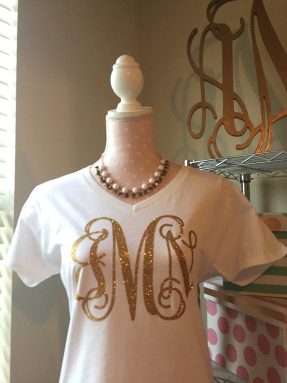 v neck monogram shirt