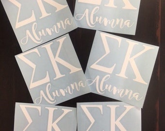 Custom Sigma Kappa Alumna Car Decals - Other sororities available
