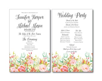 Items similar to Fall Wedding Programs Love Birds Rustic Outdoor Garden ...