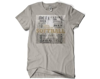 Softball Shirt Design in Gold Glitter/Black, Softball Player Shirt, Softball Graphic Tees, Field Motivation Shirt, Softball Shirt Sayings