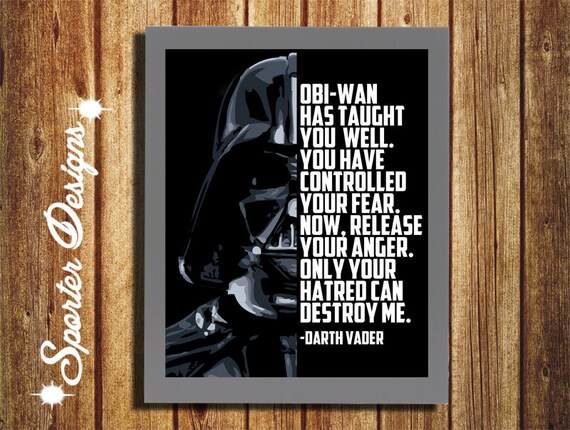 Darth Vader Poster Darth Vader Quote Poster Nerd Gift