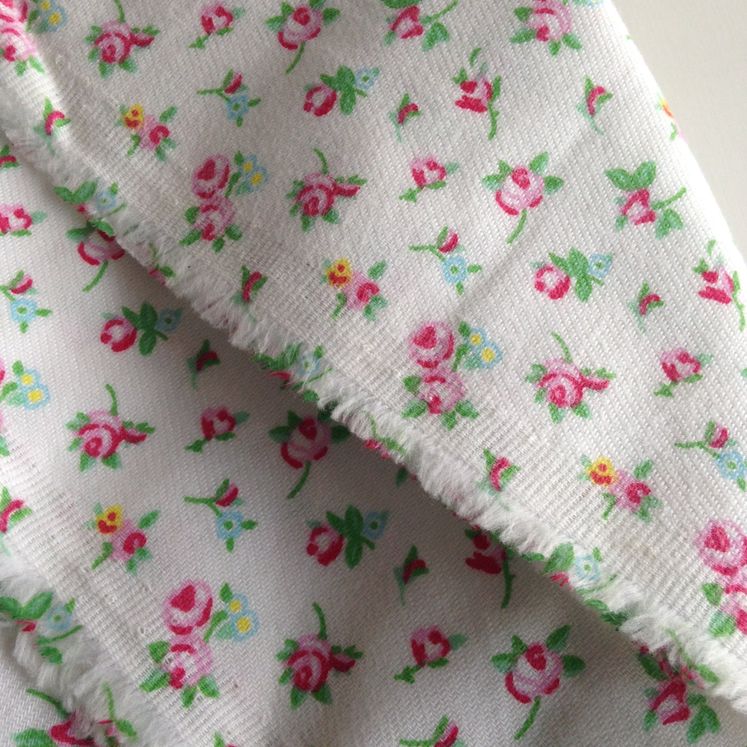 Bamboo Organic Cotton Blend Fabric Floral Print Twill Weave