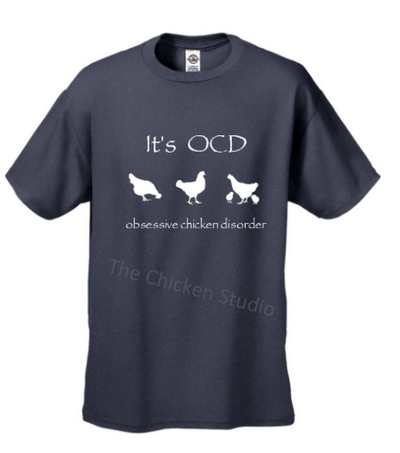 Chicken Shirt Chicken tshirt BLUE Obsessive Chicken