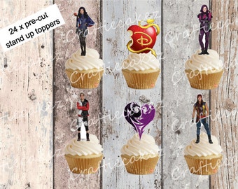 24 x Pre Cut Edible Descendants Stand Up Cupcake Toppers