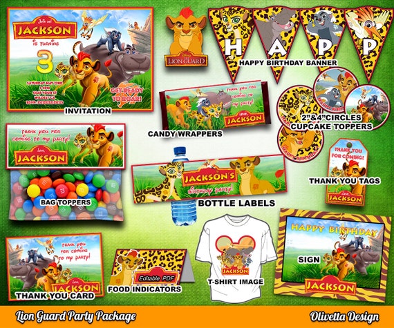 Lion Guard Party Package Printable Party Customized with
