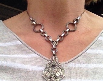 Vintage Art Deco Rhinestone Necklace