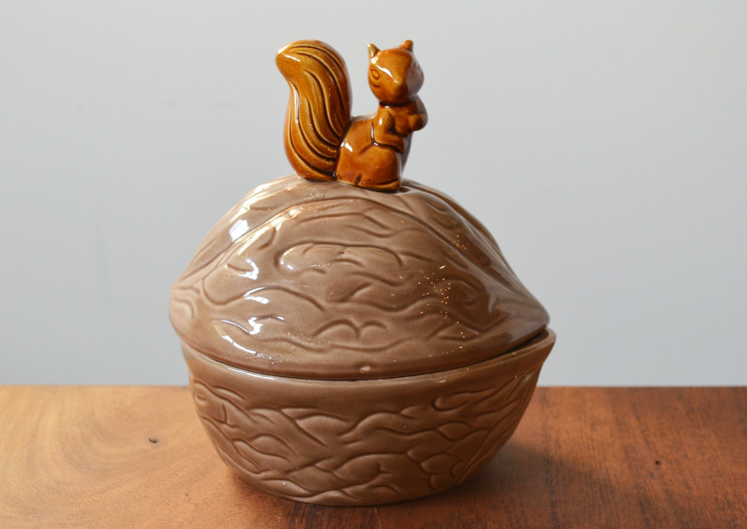 Vintage Squirrel Cookie or Nut Jar Woodland Animal Kitschy