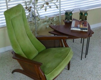 1960s Bogdon & Gross Sculptural Walnut Lounge Chair Mid Century Vintage