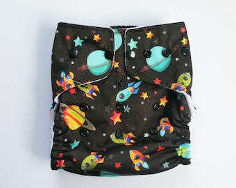Items similar to Gamer Love Space Aliens Cloth Diaper: Choose from AIO ...