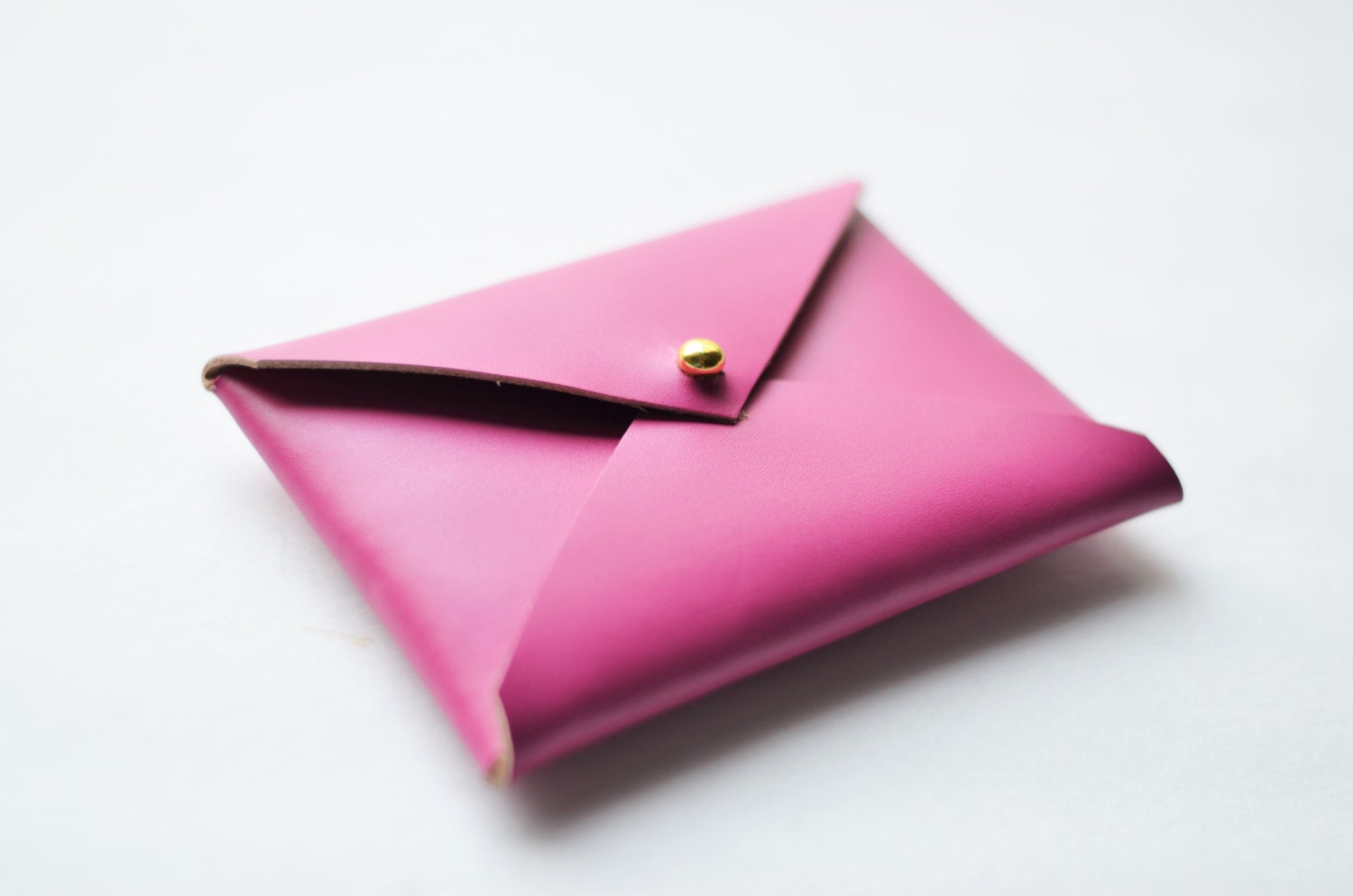 Pink Leather Card Holder Pink Wallet Leather Business Card