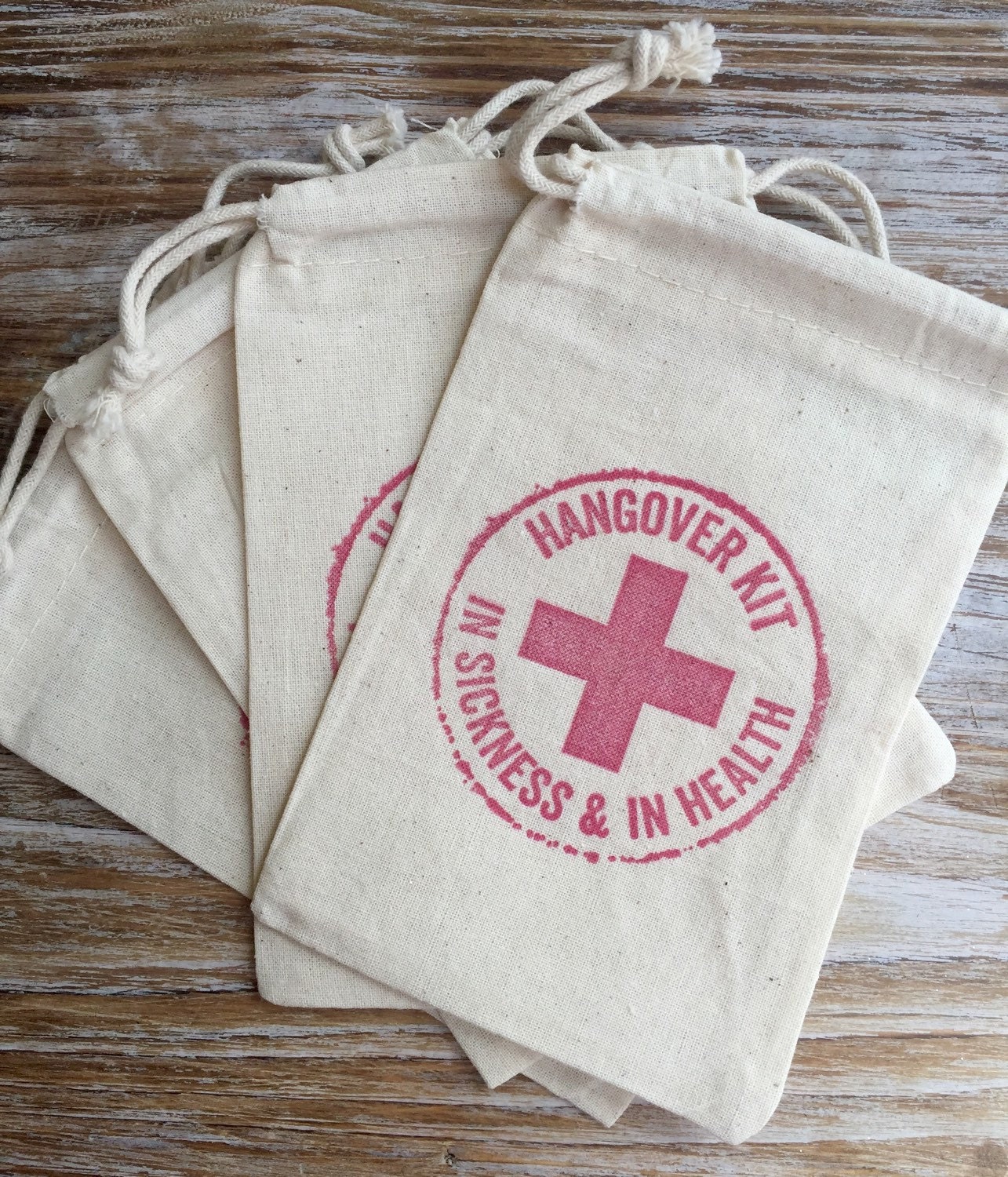 1 Single Hangover Kit 5x7 Hangover Bags Wedding Bag