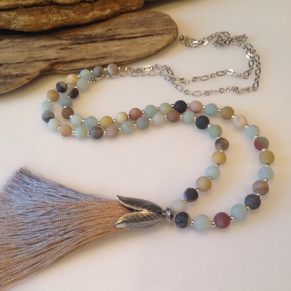 Beaded Tassel Necklace Long Bohemian Tassel By Bohoblisscreations