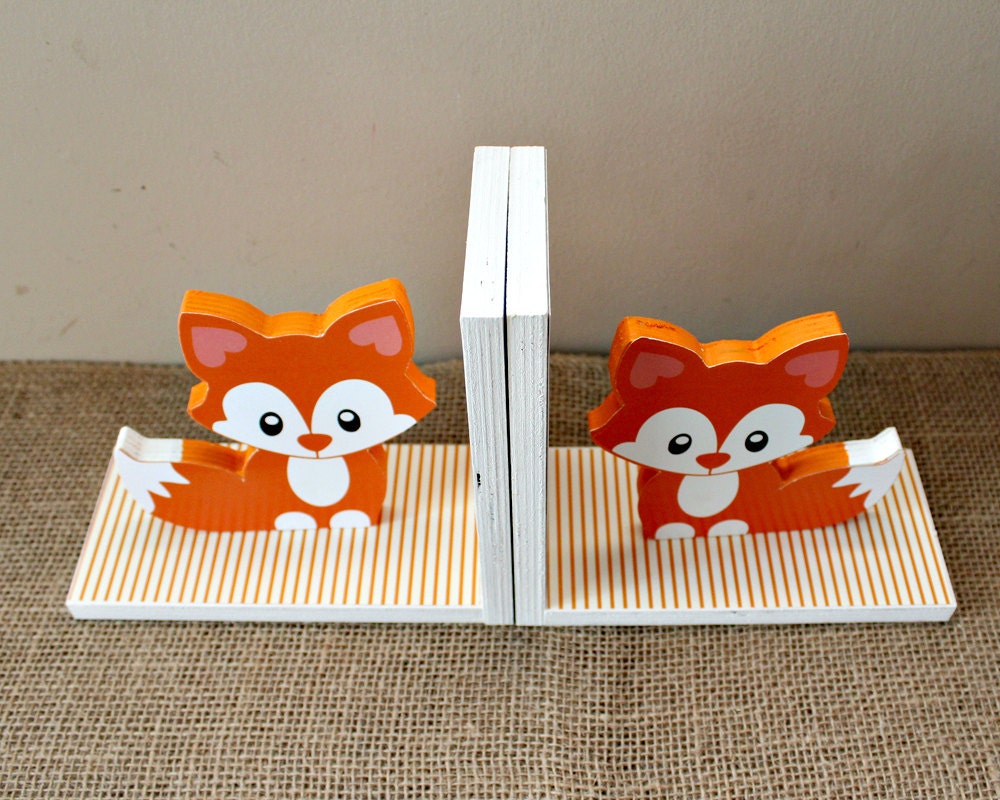 Baby Fox Bookends Baby Shower Gift Woodland Nursery Decor