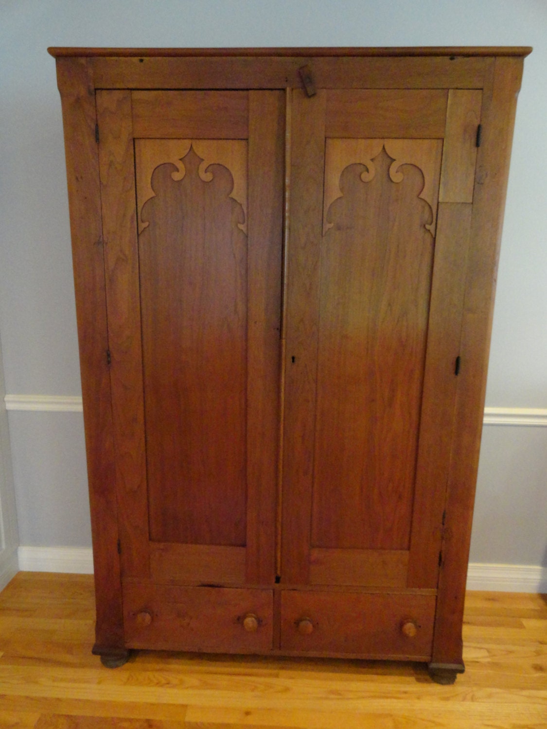 Antique Walnut Primitive Armoire Wardrobe Circa Late 1800s – Haute Juice