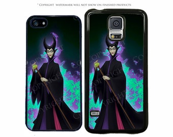 Disney Sleeping Beauty Maleficent Purple Fire Phone Case For Samsung Galaxy S8, S8 Plus, S7, S7 Edge, S6, Note 8, S5, LG G6, Google Pixel