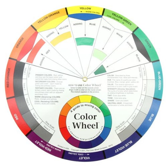 Large Artists Color Wheel Mixing Guide Great for Matching