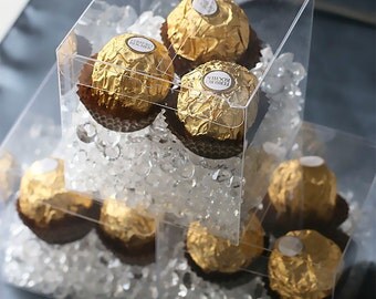 50pcs 3x3x3/2x2x2 inch Clear Favor Boxes Food Safe, Wedding Favor Boxes, Macaroons Boxes, Bakery Boxes, Cookie Boxes, Clear Cupcake Boxes