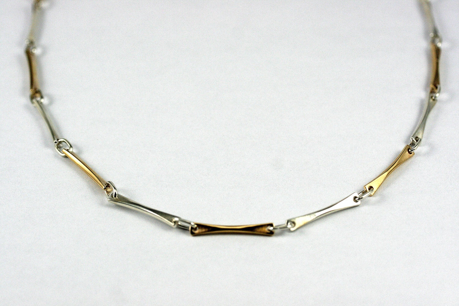 Silver and gold handmade chain silver and by stephanielemelin