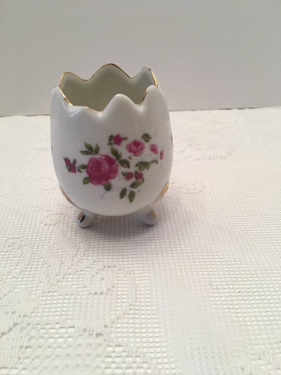 Cracked Egg Vase Egg Shaped Porcelain Vase or Dish Three