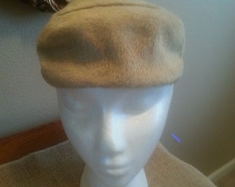 Soft Taupe Vintage Hat with Multi Color Stone Accent.