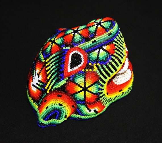 Huichol Jaguar Huichol Beaded Jaguar Head Jaguar Art