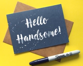 Boyfriend Card, Husband Card, Hello Handsome Card, Boyfriend Valentines Card, Card for Boyfriend, Husband Anniversary Card, Card for Him