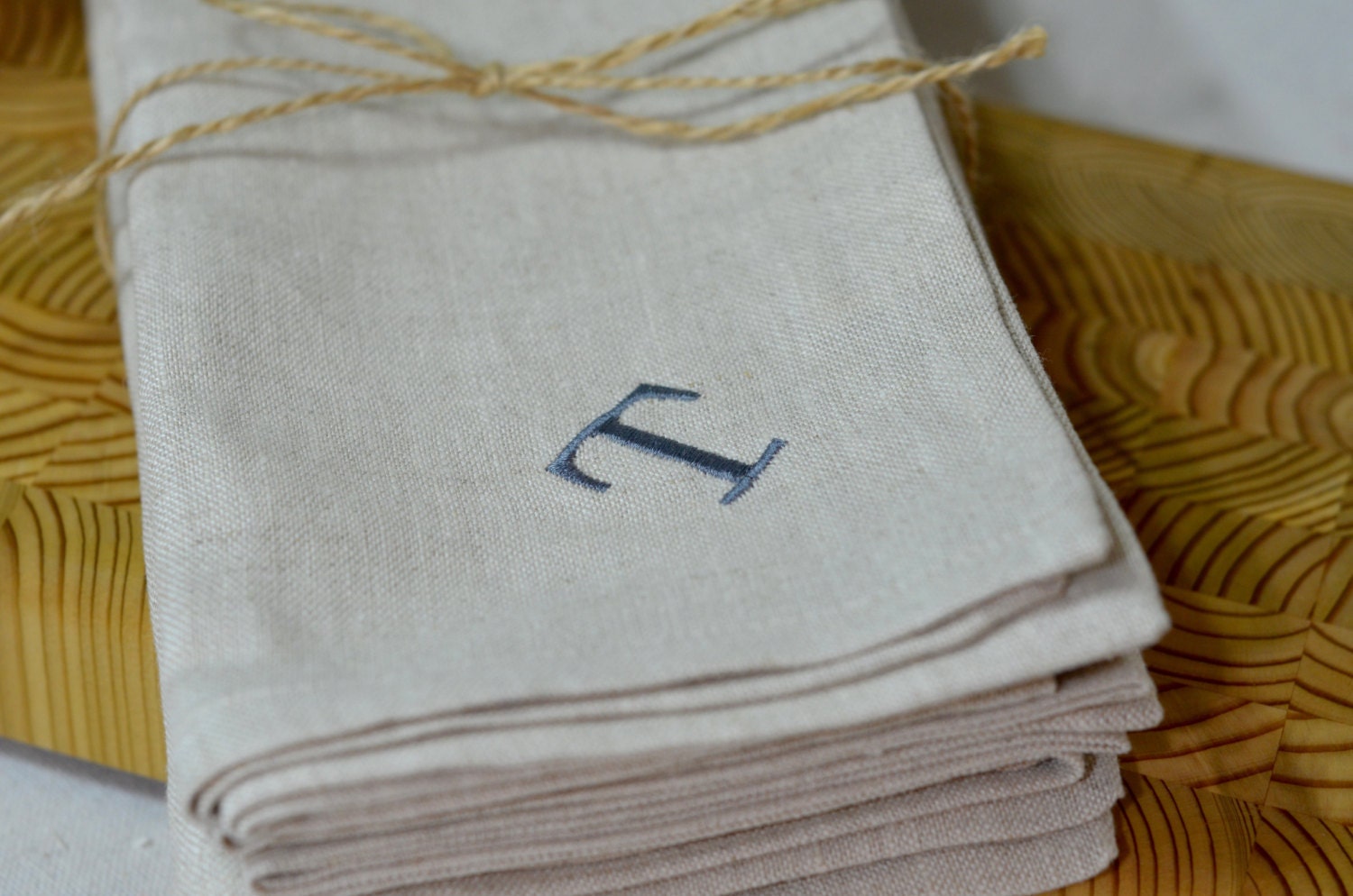 Linen Napkins Personalized Napkins Rustic Napkins Dinner