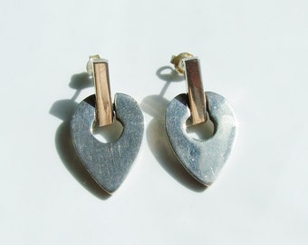 Vintage 925 Sterling Silver Heavy Teardrop Drop Earrings