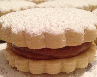 A Dozen of Homemade Alfajores (Dulce de Leche Sandwich) Cookies