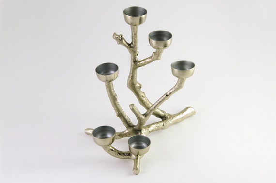 gallerymichel Silver Branch Votive Candle Holder Candelabrum