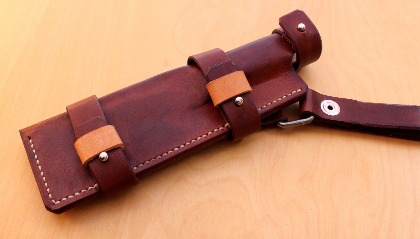 bushcraft leather knife sheath