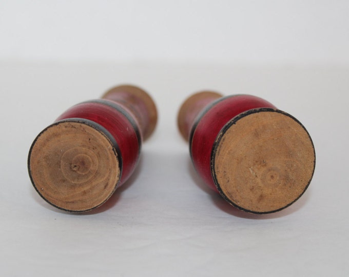 Vintage Wooden Mexico Souvenir Salt and Pepper Shakers, Kitchen Collectibles