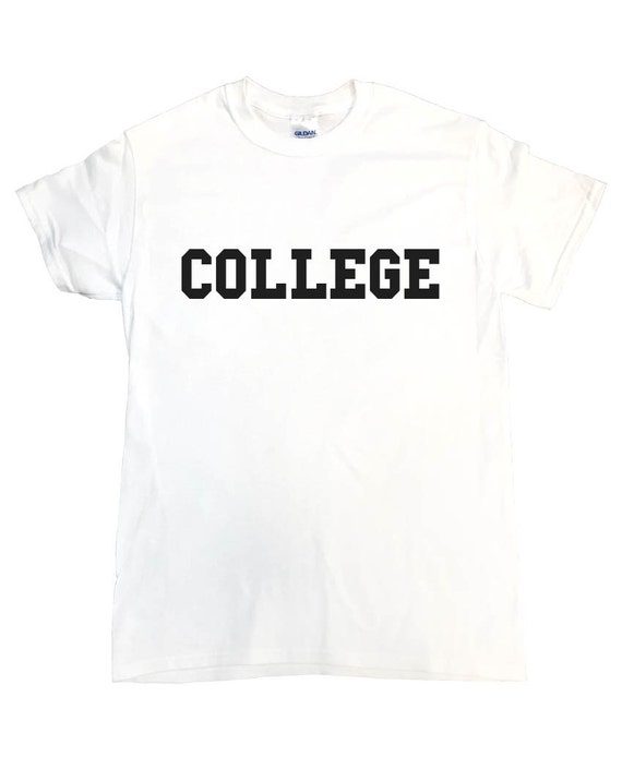 COLLEGE funny graphic t-shirt 100% cotton hand by BaffleGear