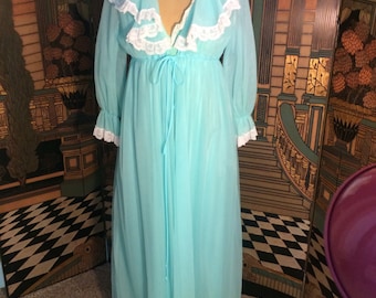 Teal Peignoir Set - vintage ladies Medium