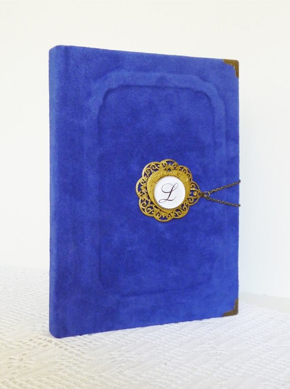 Personalized Leather Journal Blue Diary A5 Birthday Guest