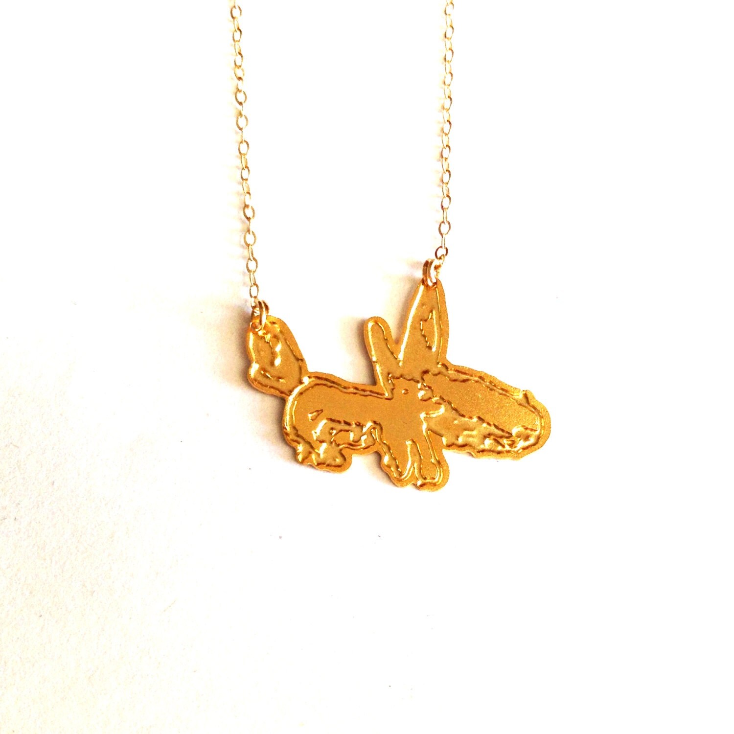 Dog Sketch Jewellery Dog Icon Necklace Long Gold Filled