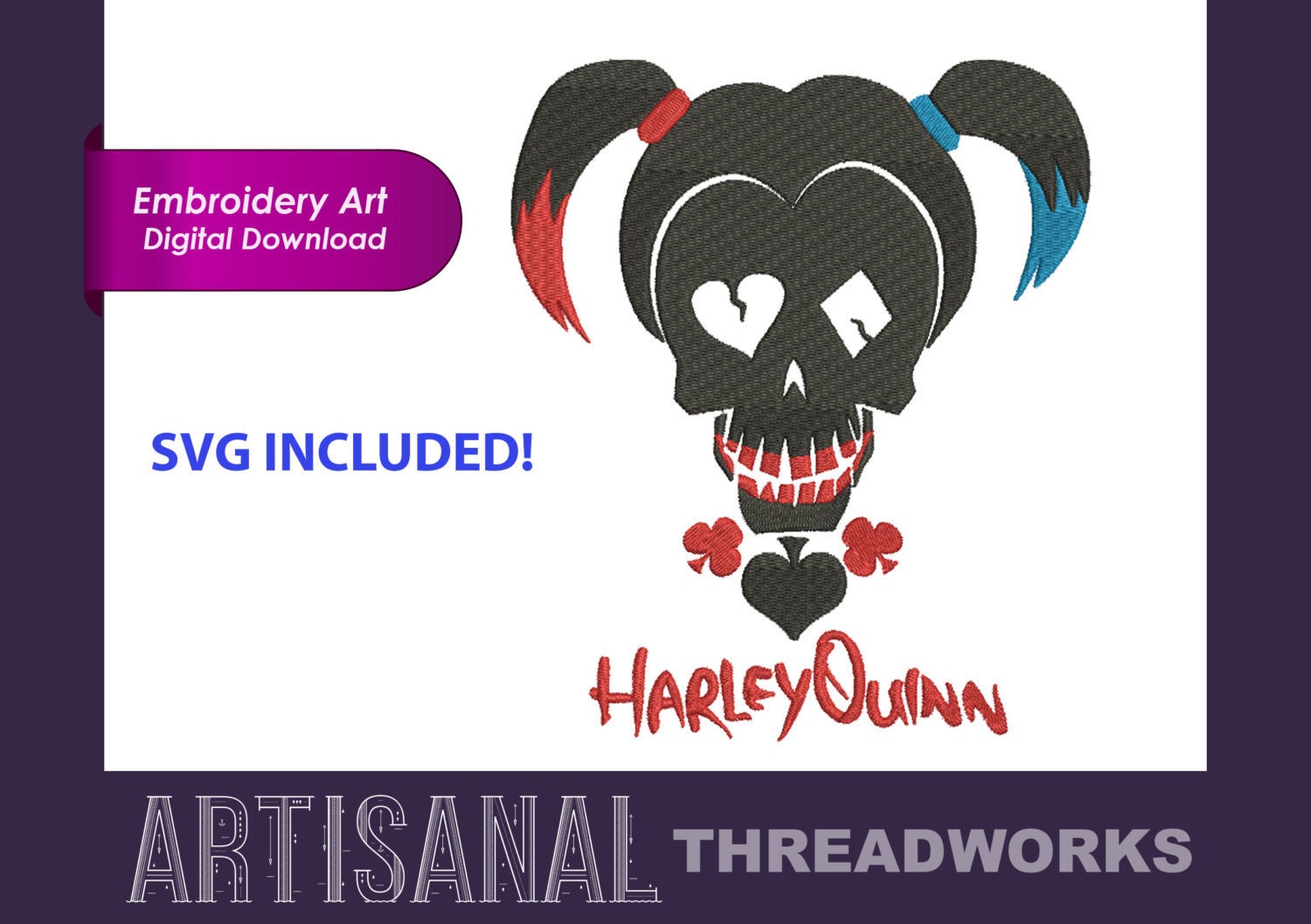 Suicide Squad Harley Quinn Embroidery And Svg Files