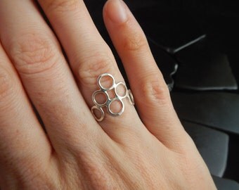 Sterling Silver Circle Ring - Silver Statement Ring - Wide Ring - Open Circle Ring - Bridesmaid Gift - Girlfriend Gift - Gift for Friend