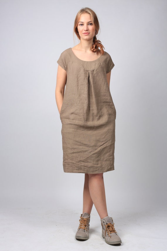 Items similar to Linen dress, linen tunic dress, Simple Casual linen