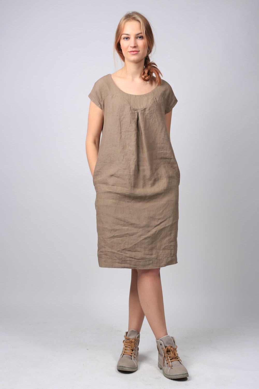 Linen dress linen tunic dress Simple Casual linen clothing