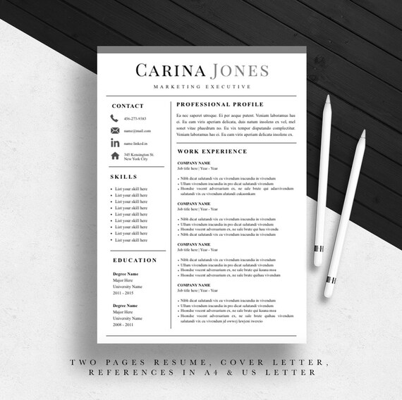 Professional Resume Template CV Template Cover by ResumeGallery