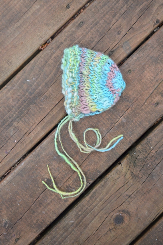 KNIT PATTERN Handspun Basic Bonnet Thick and Thin Yarn