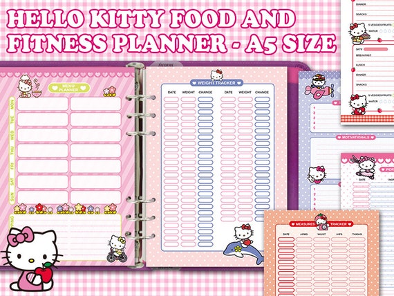 Printable Hello Kitty Food and Fitness Planner 