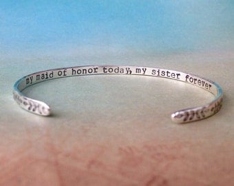 Maid of Honor Sister Bracelet, Maid of Honor Gift, Maid of Honor Proposal, Maid of Honor Bracelet Gift, Matron of Honor Gift,Red Fern Studio