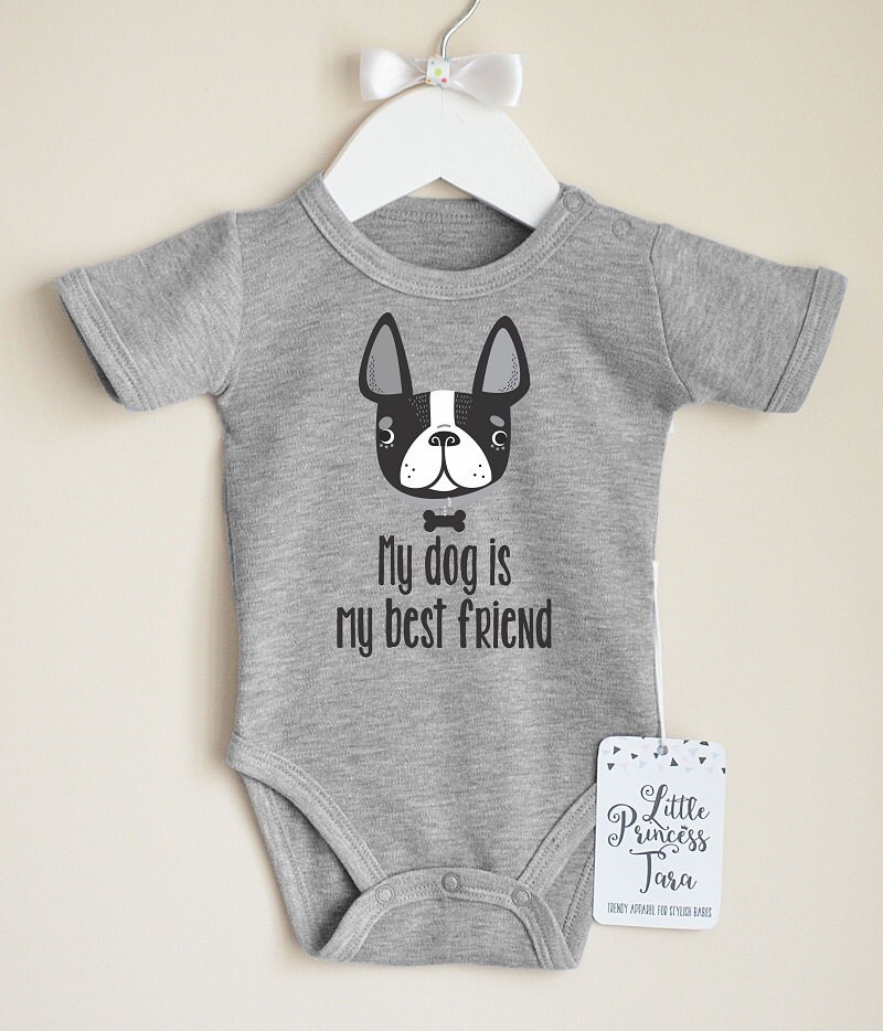 Boston Terrier Baby Clothes. Baby Girl Or Baby Boy Bodysuit